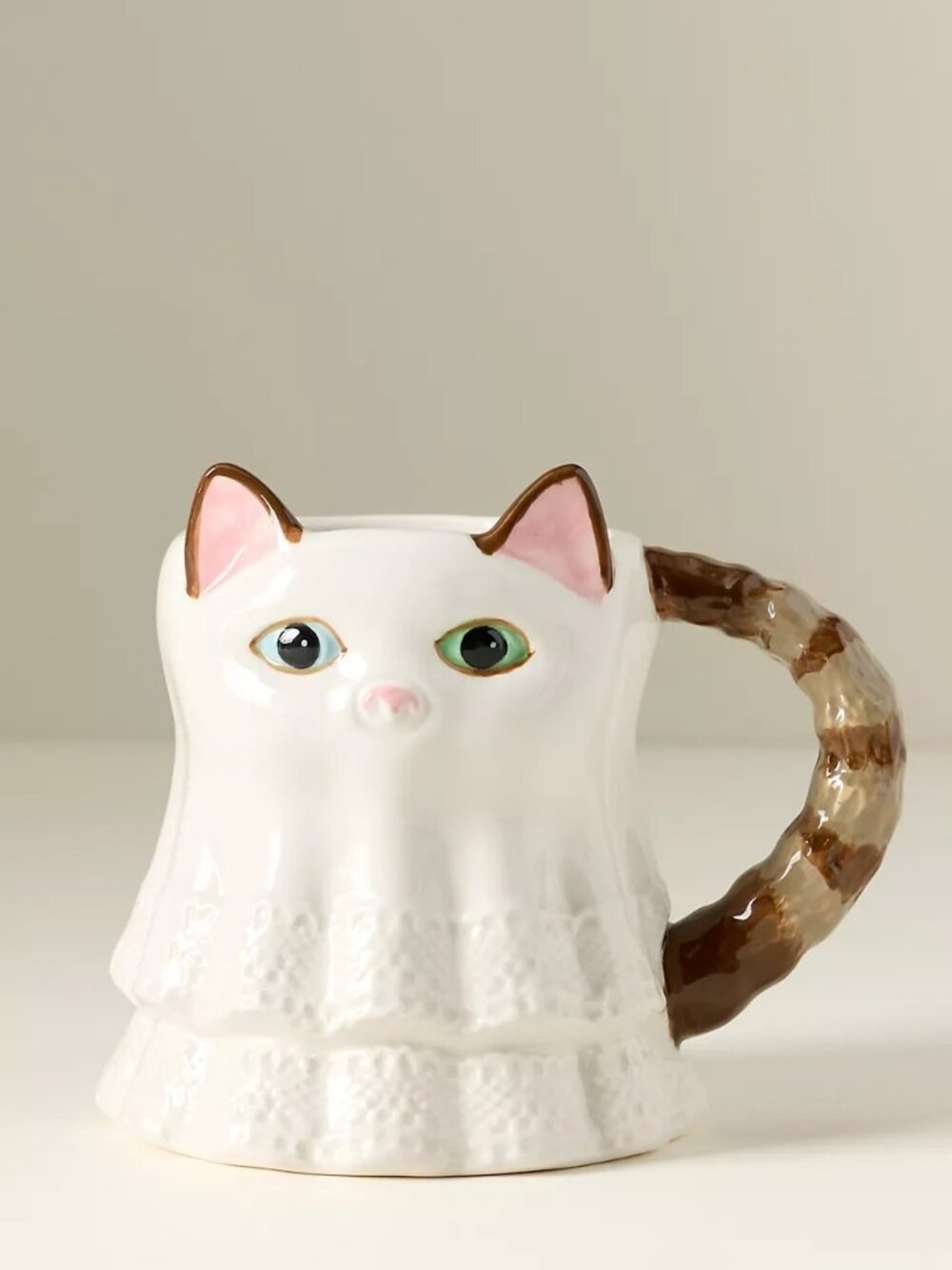Anthropologie Peluche Halloween Stoneware Cat Mug 12 oz